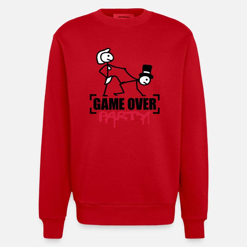 Game Over Party - Sweat bio épais oversize fabriqué en UE - rouge