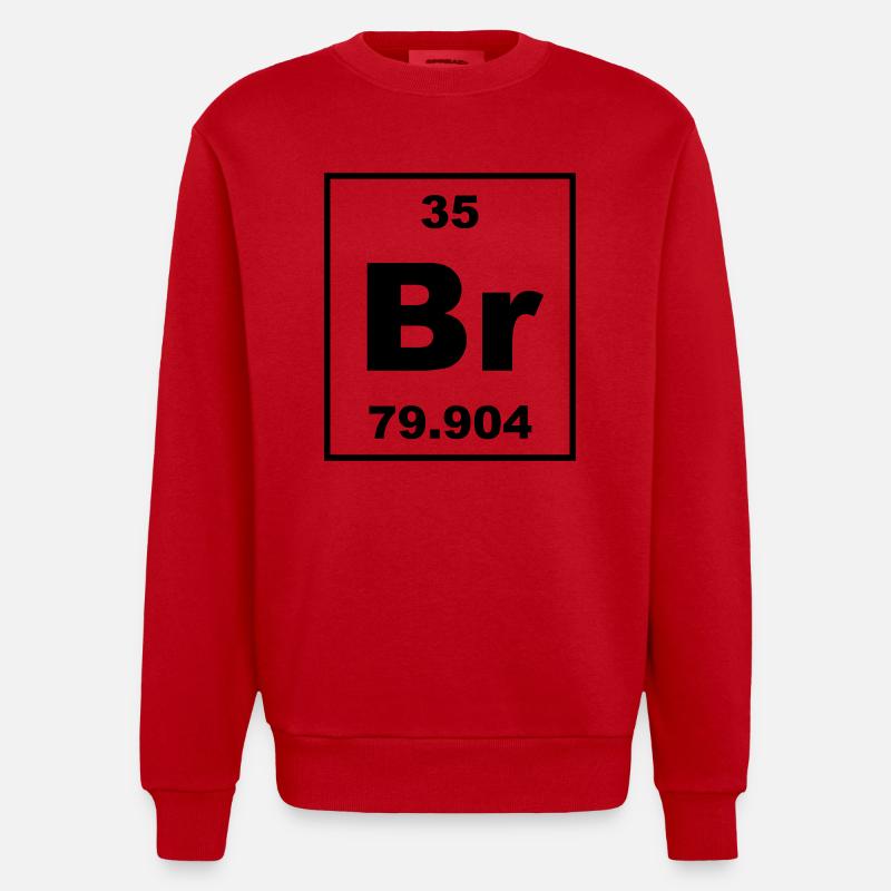 Element 35 - Br (bromine) - Small - Sweat bio épais oversize fabriqué en UE - rouge