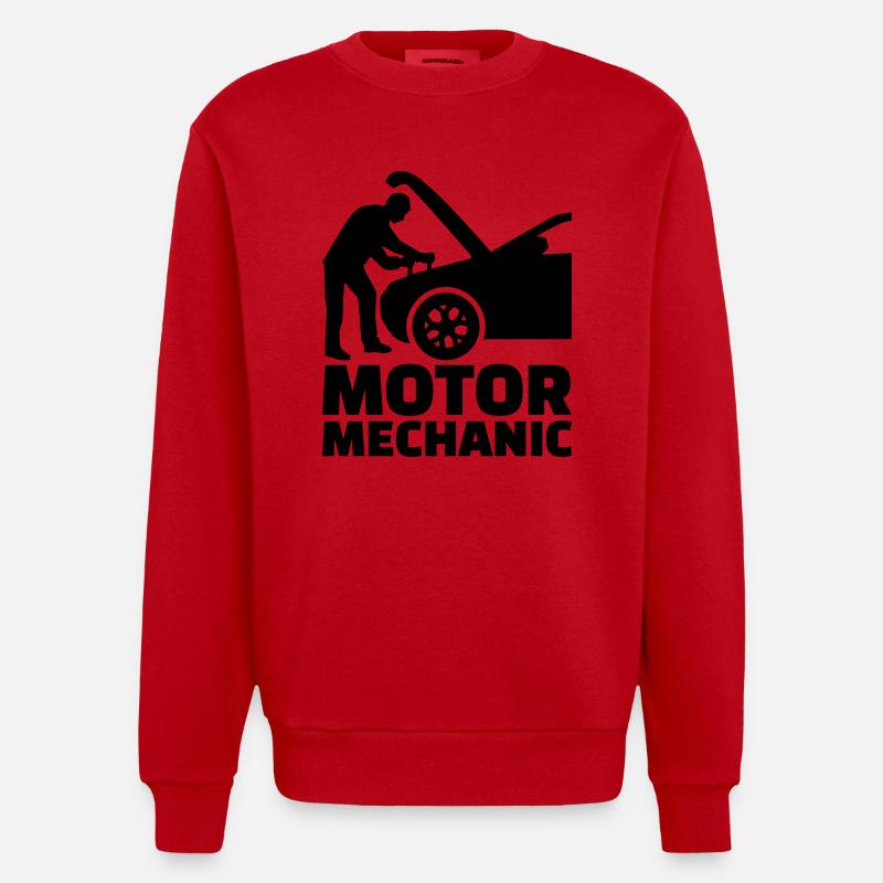 Mechaniker - Heavyweight Oversized Organic Crew Neck Made in EU - Rot