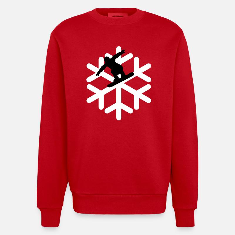 Snowboarder - Sweat bio épais oversize fabriqué en UE - rouge