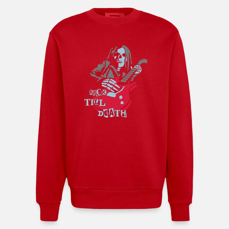 dead_guitar_player_2 - Heavyweight Oversized Organic Crew Neck Made in EU - red