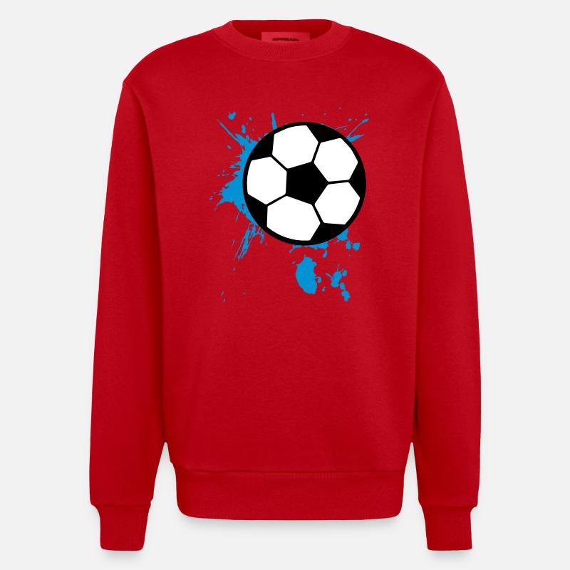 Fußball Splash 3c - Heavyweight Oversized Organic Crew Neck Made in EU - Rot
