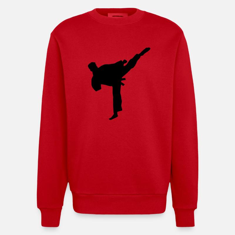 kampfsport_b_1c - Sweat bio épais oversize fabriqué en UE - rouge
