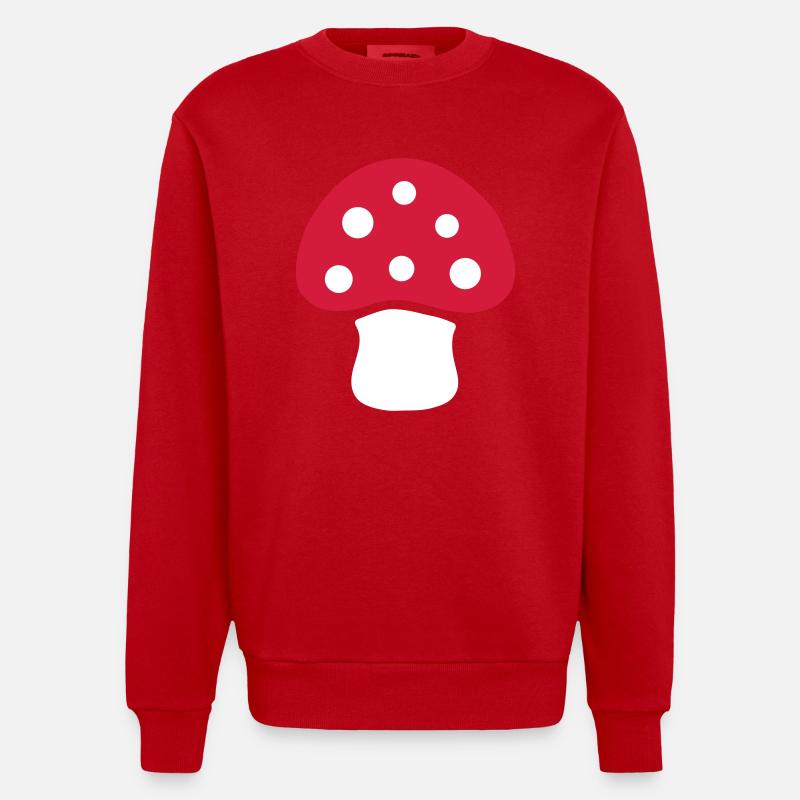 Toadstool - Heavyweight Oversized Organic Crew Neck Made in EU - red