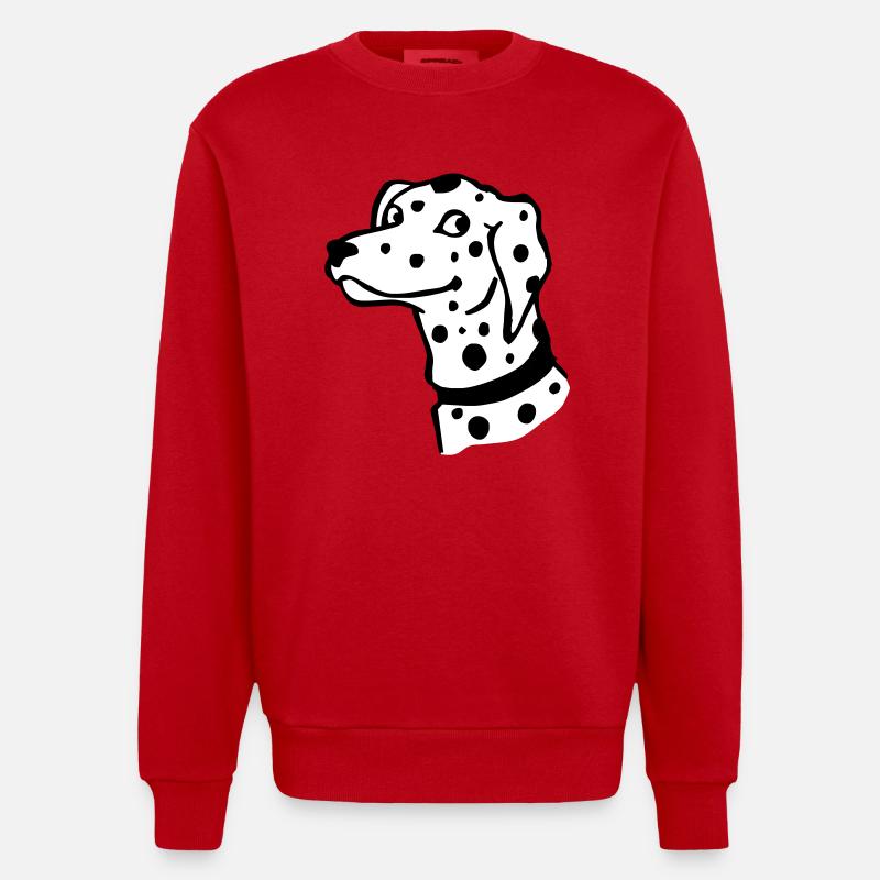 Dalmatiner - Heavyweight Oversized Organic Crew Neck Made in EU - Rot
