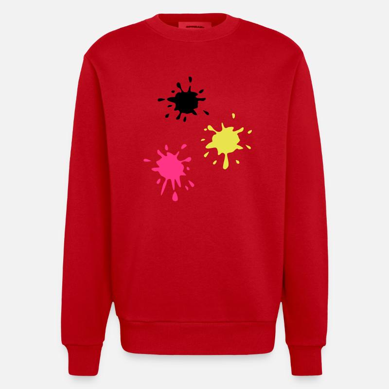 Kunst, Fleck, Paintball - Heavyweight Oversized Organic Crew Neck Made in EU - Rot