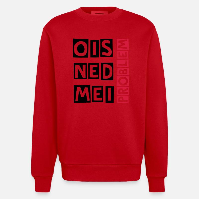 ois ned mei problem - Heavyweight Oversized Organic Crew Neck Made in EU - Rot