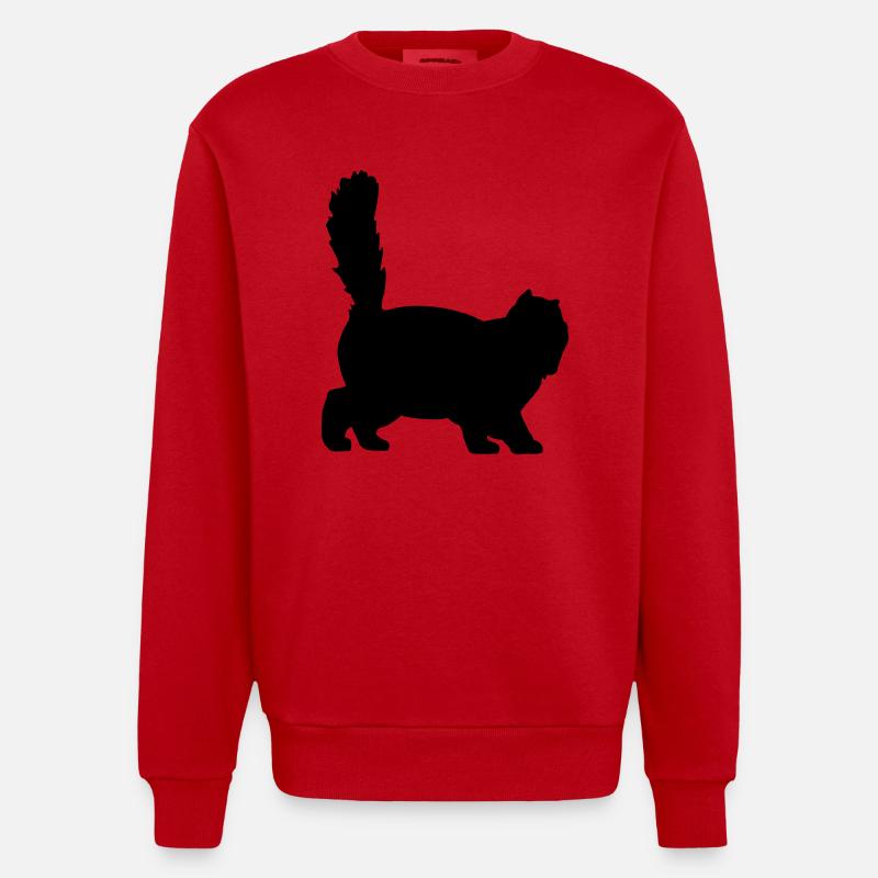 Chat - Sweat bio épais oversize fabriqué en UE - rouge