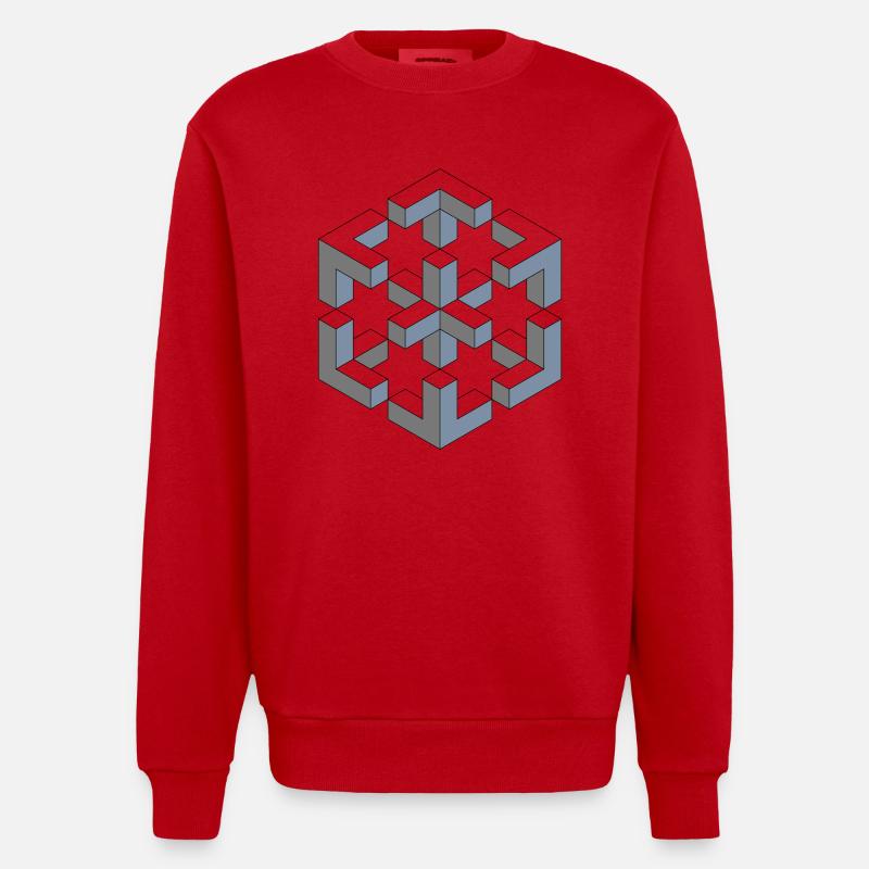 Chiffre impossible - Sweat bio épais oversize fabriqué en UE - rouge