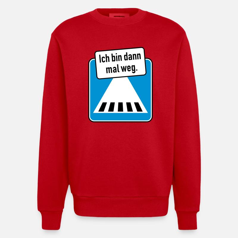 Ich bin dann mal weg. - Heavyweight Oversized Organic Crew Neck Made in EU - Rot