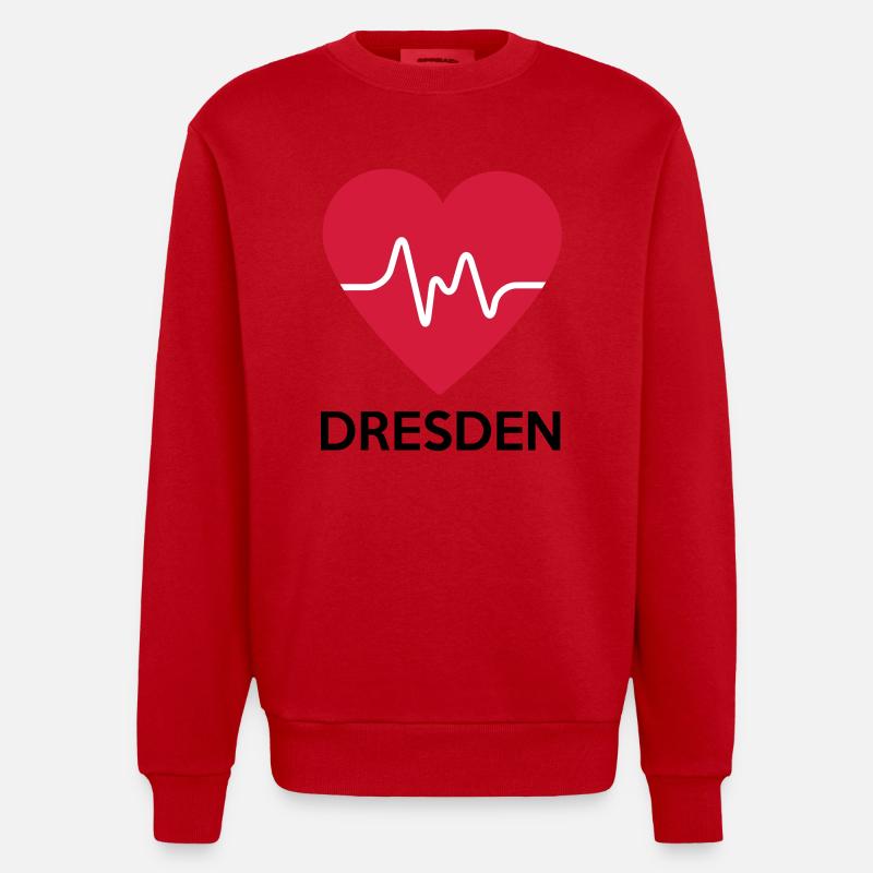 Herz Dresden - Heavyweight Oversized Organic Crew Neck Made in EU - Rot