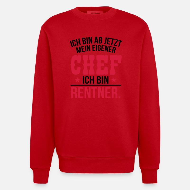 Ich bin Rentner - Heavyweight Oversized Organic Crew Neck Made in EU - Rot