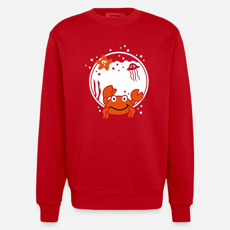 Sternzeichen Krebs zodiac - Heavyweight Oversized Organic Crew Neck Made in EU - Rot