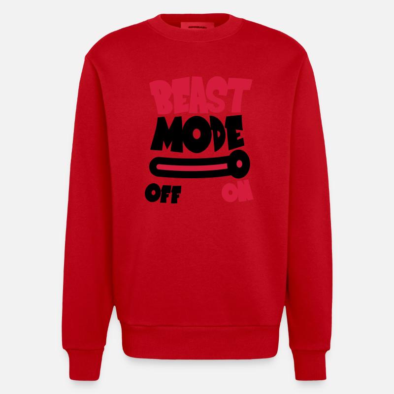 Beast Mode On - Sweat bio épais oversize fabriqué en UE - rouge