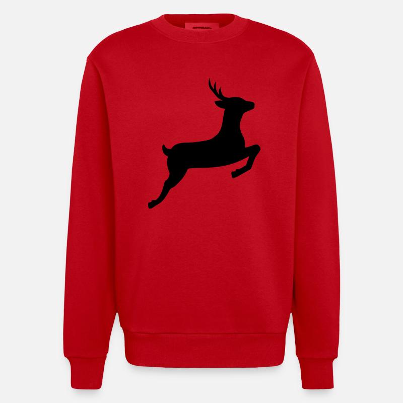 Deer - Heavyweight Oversized Organic Crew Neck Made in EU - red
