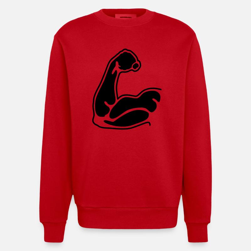 muscles - Heavyweight Oversized Organic Crew Neck Made in EU - red