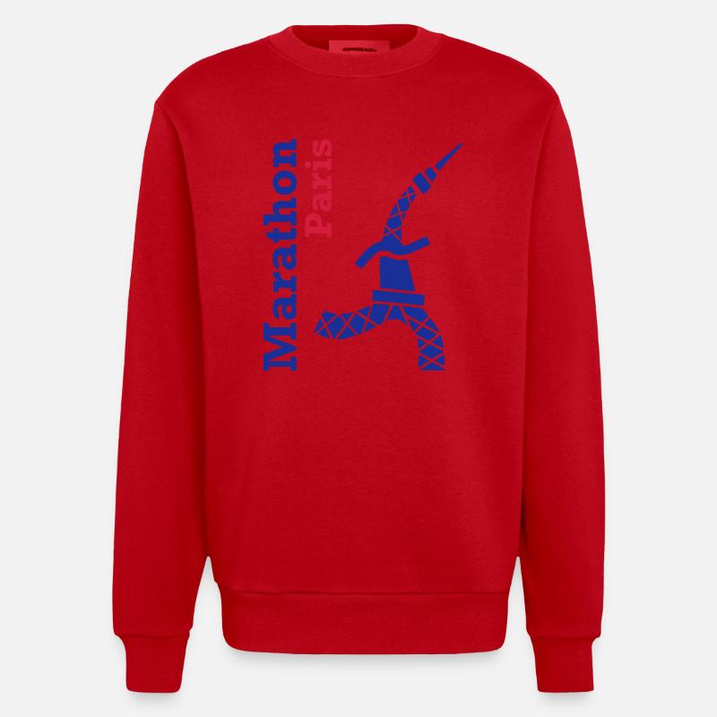paris_marathon_Tour Eiffel - Sweat bio épais oversize fabriqué en UE - rouge