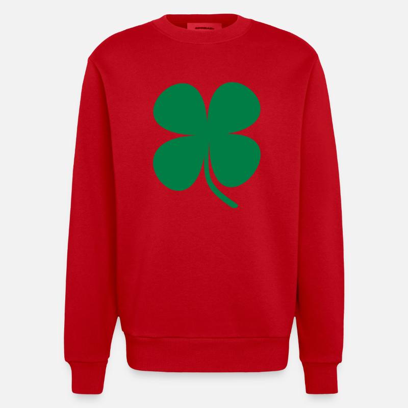 Kleeblatt - Heavyweight Oversized Organic Crew Neck Made in EU - Rot