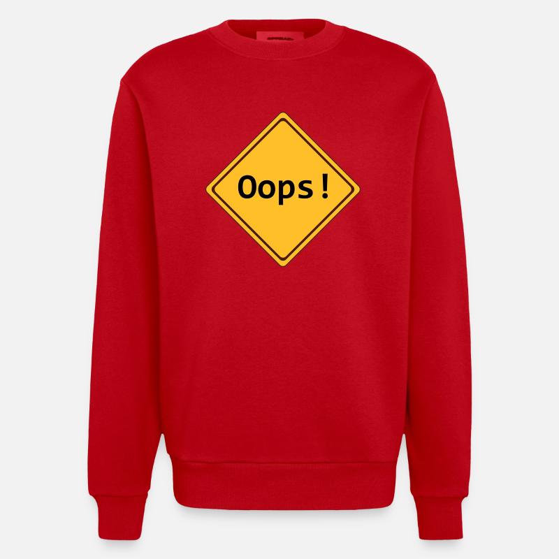 error, oops !, customizable - Heavyweight Oversized Organic Crew Neck Made in EU - red