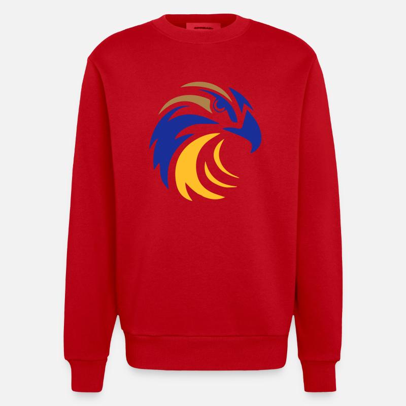 Tête d'aigle aigle - Sweat bio épais oversize fabriqué en UE - rouge