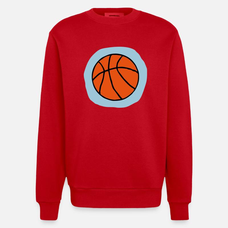 Basketball Geschenk - Heavyweight Oversized Organic Crew Neck Made in EU - Rot