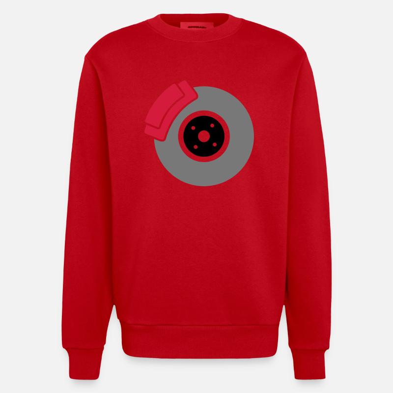 Scheibenbremse mit Bremssattel - Heavyweight Oversized Organic Crew Neck Made in EU - Rot
