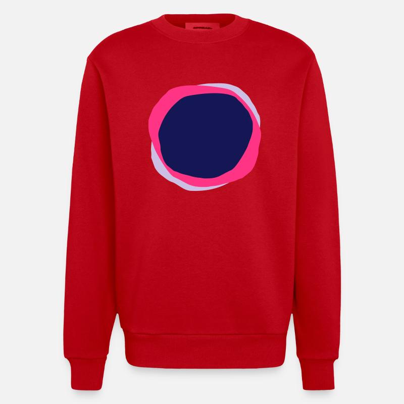 Psychedelische Kreise - Heavyweight Oversized Organic Crew Neck Made in EU - Rot