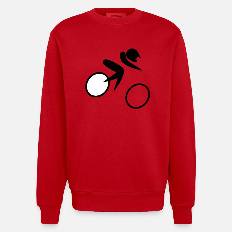 Terrain Courses de vélos - Sweat bio épais oversize fabriqué en UE - rouge