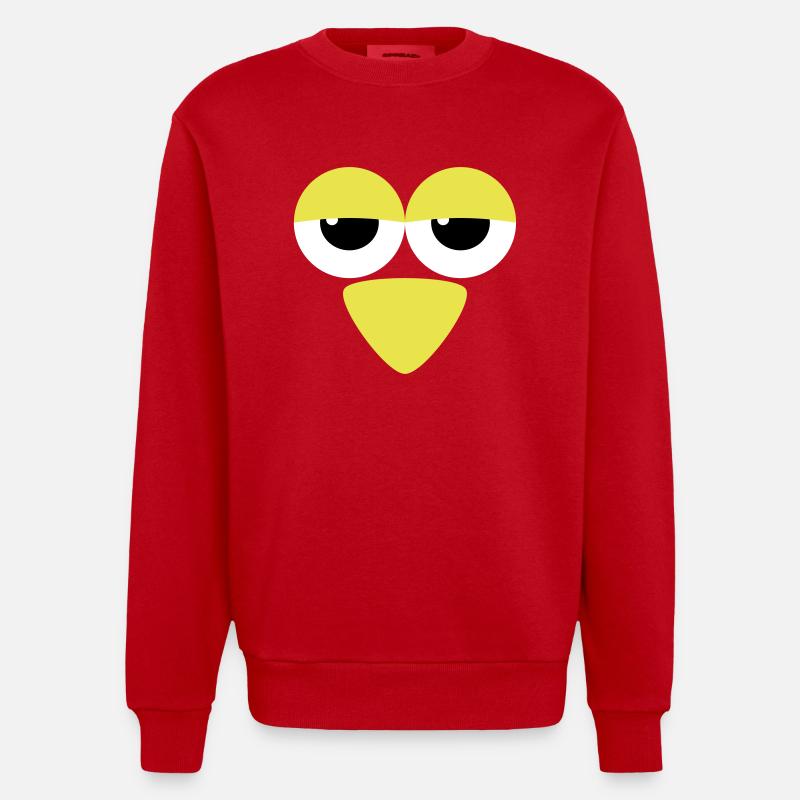 Augen mit Schnabel - Heavyweight Oversized Organic Crew Neck Made in EU - Rot