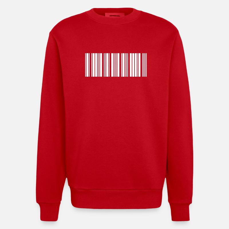 Barcode - Sweat bio épais oversize fabriqué en UE - rouge