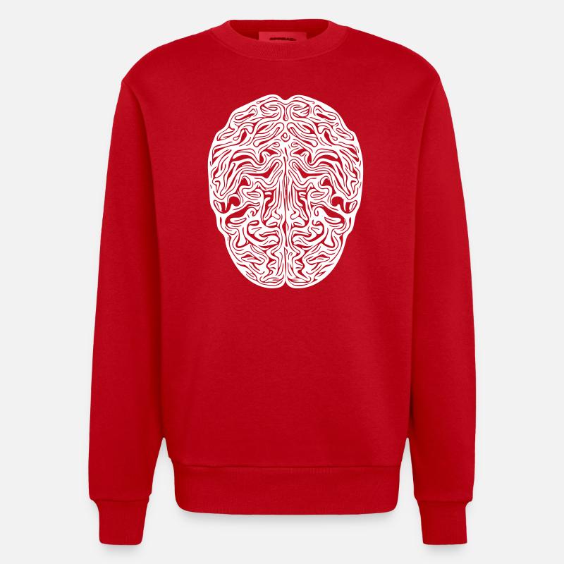 Gehirn - Anatomischer Vector - Heavyweight Oversized Organic Crew Neck Made in EU - Rot