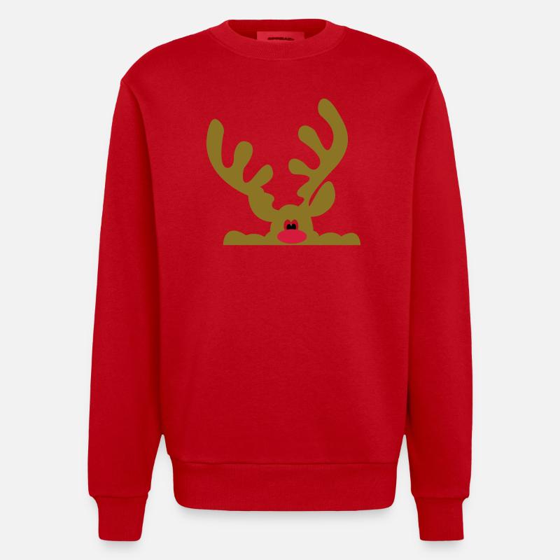elch - Heavyweight Oversized Organic Crew Neck Made in EU - Rot