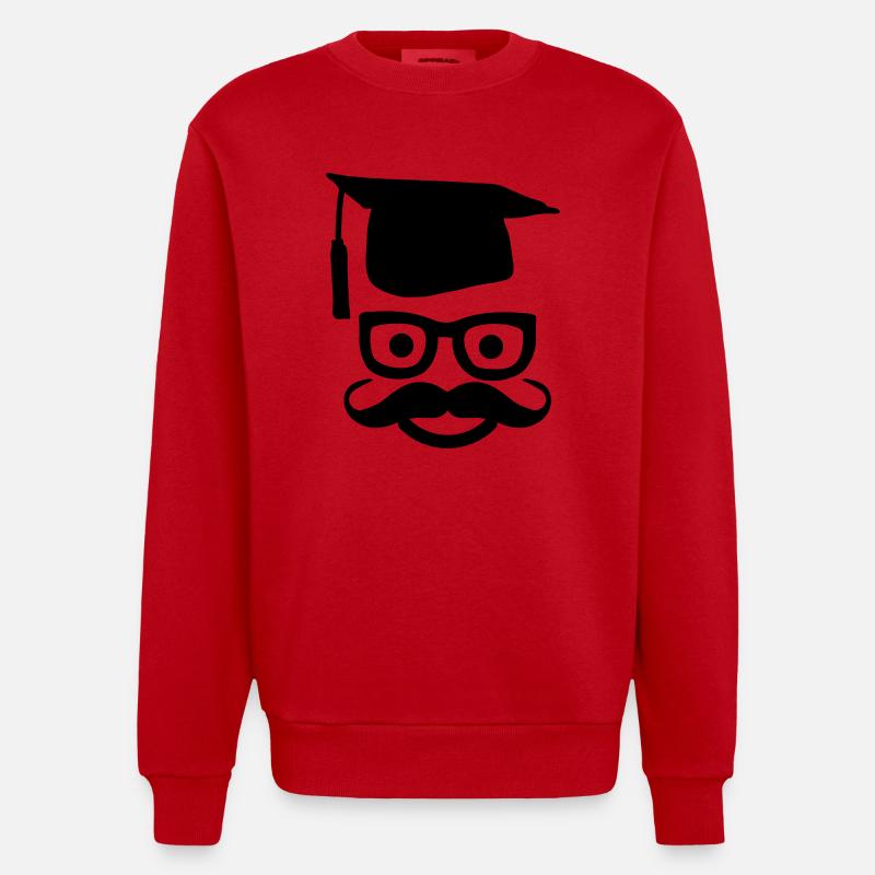 professor lehrer - Heavyweight Oversized Organic Crew Neck Made in EU - Rot