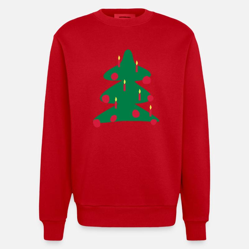 arbre de Noël - Sweat bio épais oversize fabriqué en UE - rouge