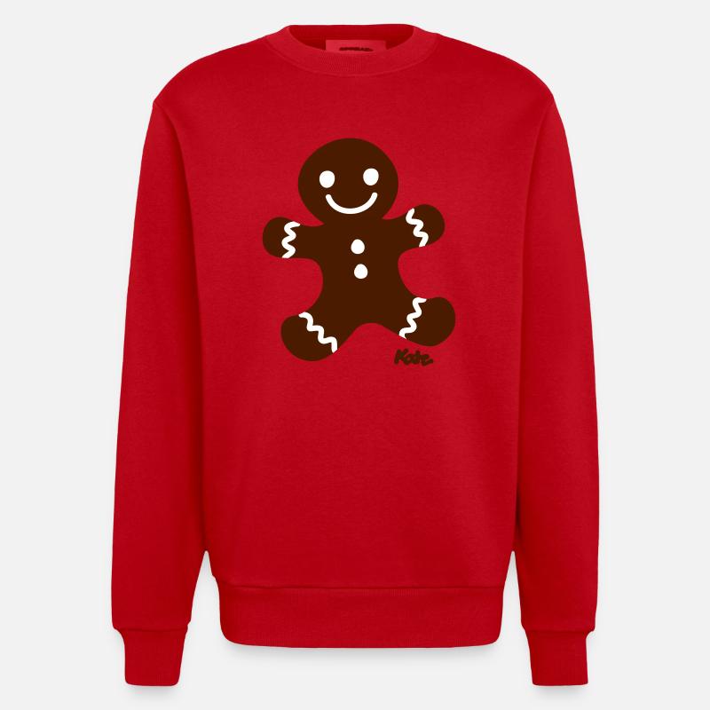 Lebkuchen 2c - Heavyweight Oversized Organic Crew Neck Made in EU - red