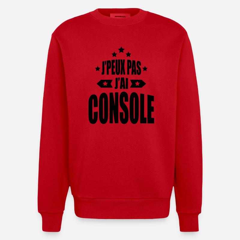 j'peux pas j'ai console - Sweat bio épais oversize fabriqué en UE - rouge