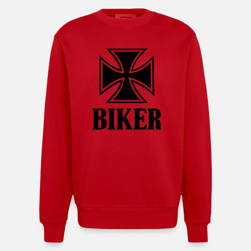 Biker - Sweat bio épais oversize fabriqué en UE - rouge