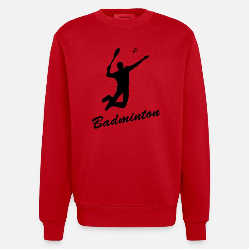 badminton2 - Sweat bio épais oversize fabriqué en UE - rouge