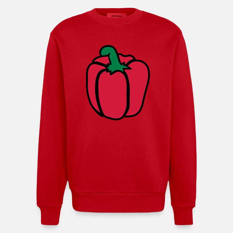 Paprika - Heavyweight Oversized Organic Crew Neck Made in EU - Rot
