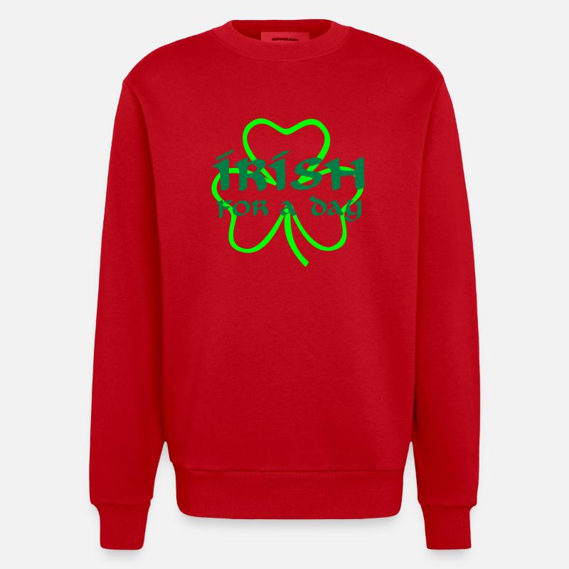 Irish - Heavyweight Oversized Organic Crew Neck Made in EU - red