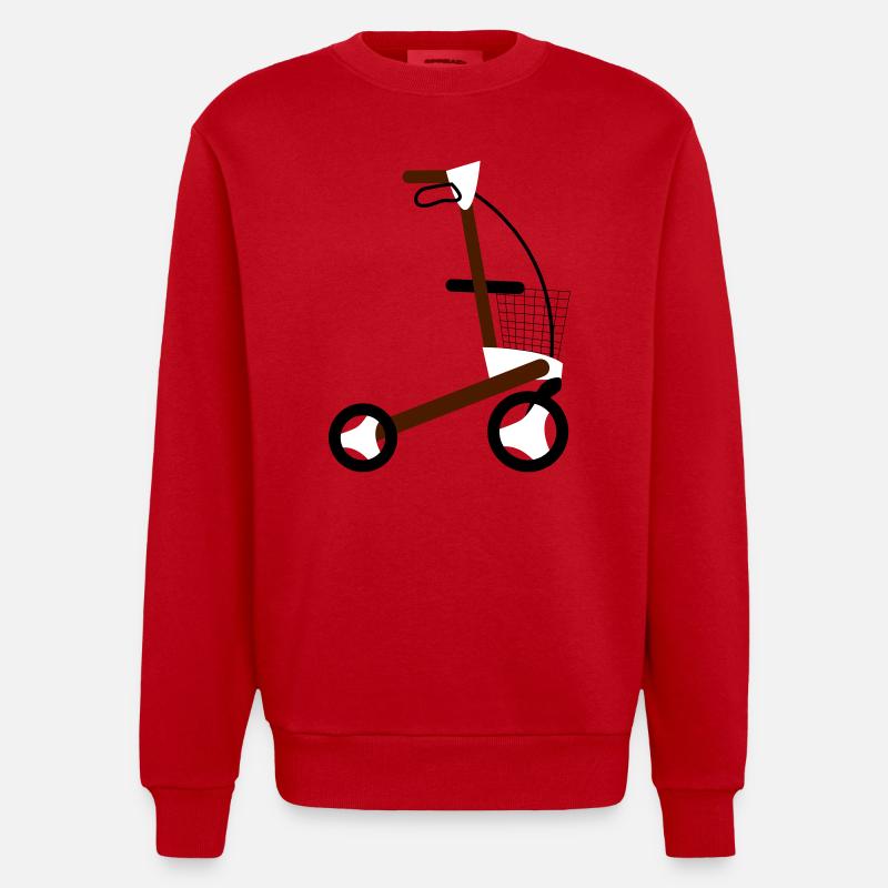 rollator - Heavyweight Oversized Organic Crew Neck Made in EU - Rot