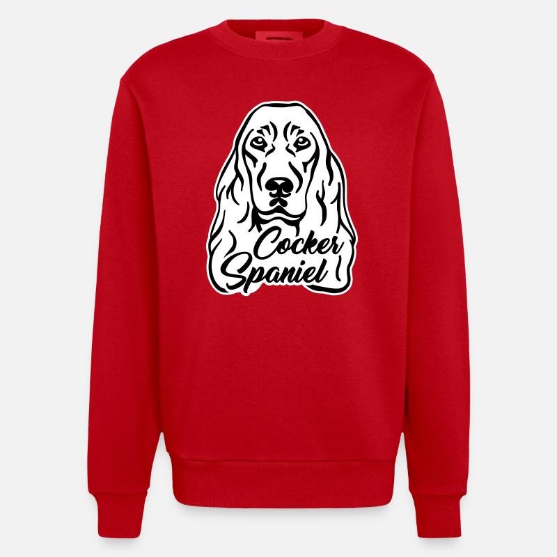 Cocker Spaniel - Sweat bio épais oversize fabriqué en UE - rouge
