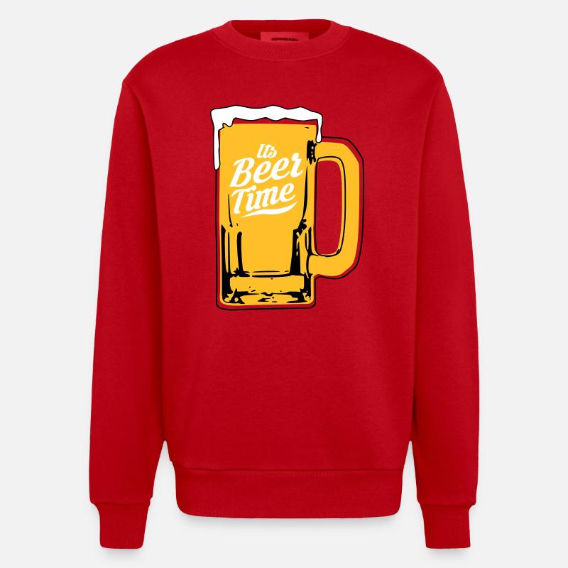 Conception de la bière - Sweat bio épais oversize fabriqué en UE - rouge