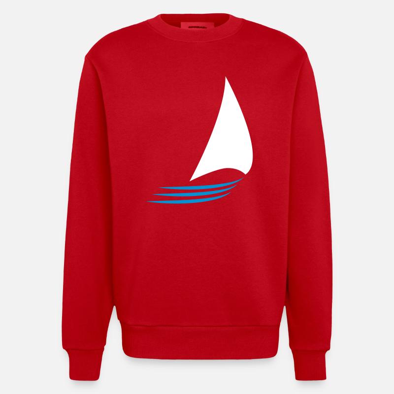 segeln - sailing - Heavyweight Oversized Organic Crew Neck Made in EU - Rot