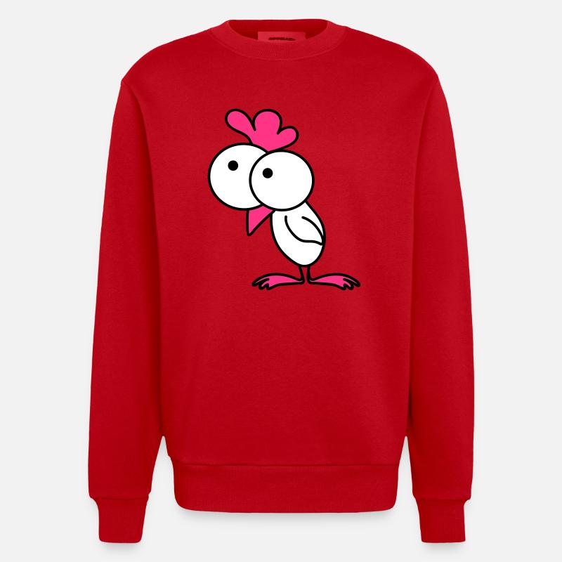 Surprised chick - Sweat bio épais oversize fabriqué en UE - rouge