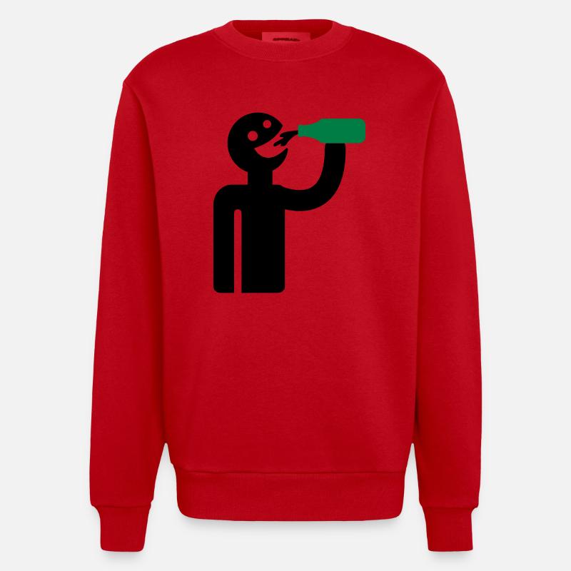 Säufer - Trinker - Heavyweight Oversized Organic Crew Neck Made in EU - Rot