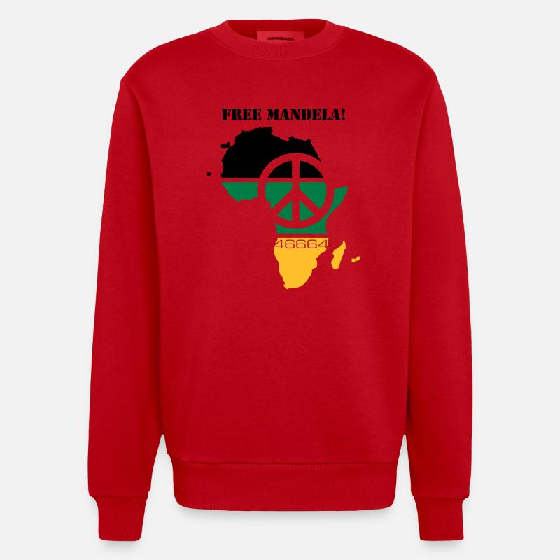free mandela - Sweat bio épais oversize fabriqué en UE - rouge