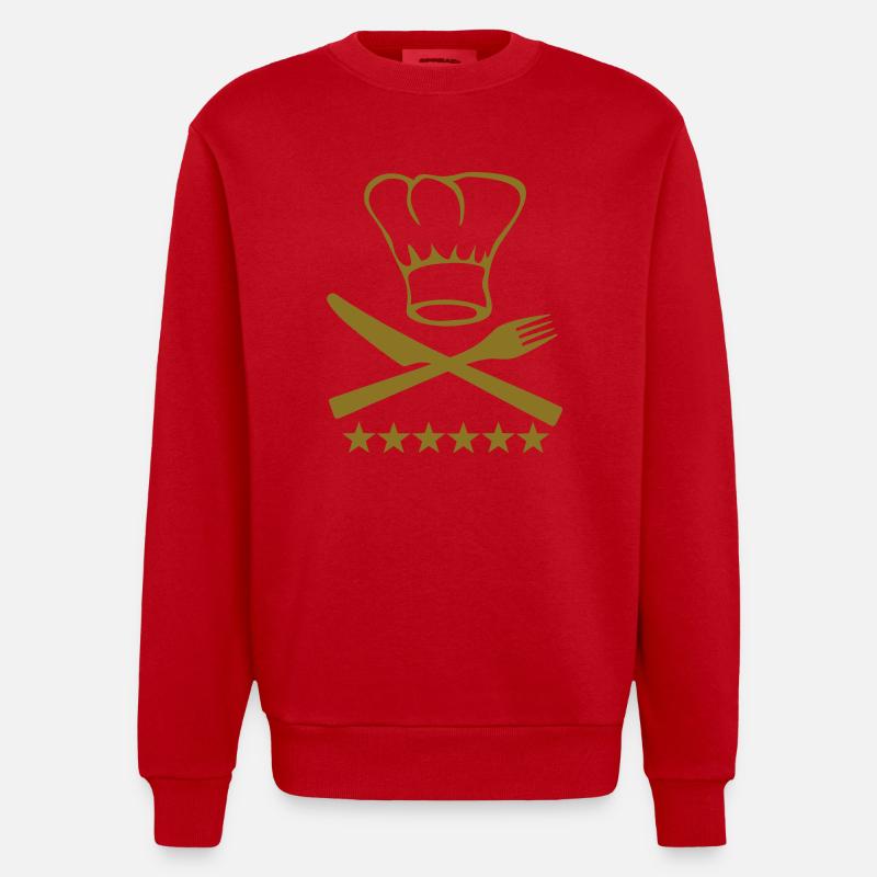 Kochen - Heavyweight Oversized Organic Crew Neck Made in EU - Rot