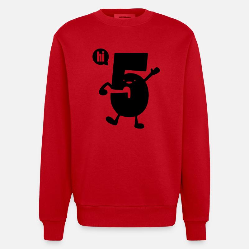 high 5 - Heavyweight Oversized Organic Crew Neck Made in EU - Rot