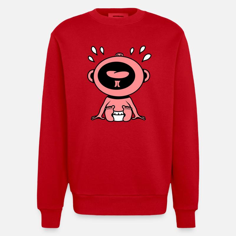 Baby Cry - Sweat bio épais oversize fabriqué en UE - rouge